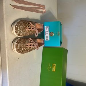Kate spade rose gold glitter Keds new with box